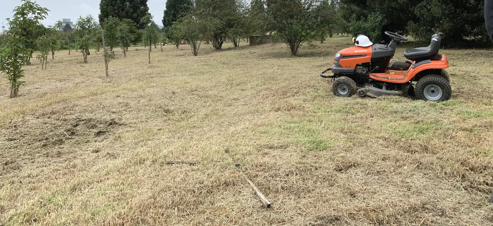 Tractor cortacésped de Grupo Bioingenia en una zona verde extensa